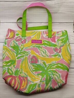 Lilly Pulitzer For Estee Lauder Tropical Canvas Beach Tote Bag